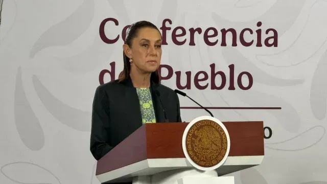 Claudia Sheinbaum durante la conferencia de prensa matutina de este miércoles.