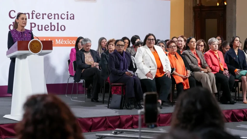 Claudia Sheinbaum en conferencia de prensa en Palacio Nacional. Foto: Presidencia de la República
